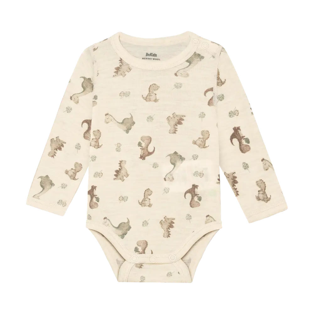 Bekids Langærmet Uld Body Forest Fog 70