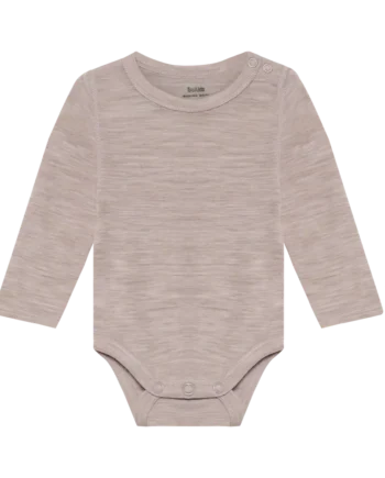 Bekids Uld Body Langærmet Mocha Meringue Melange 90