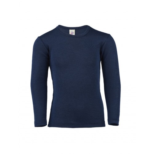 Bluse   Uld Silke 104 Navy-blue