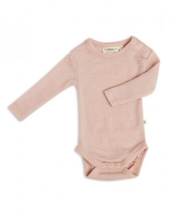 Body Med Lang ærme Og Rund Hals   100  økologisk Merino Uld Til Baby Rose Melange 56