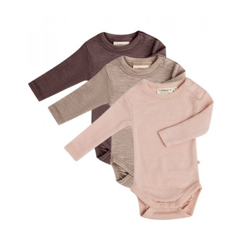 Body Med Lang ærme Og Rund Hals 100 økologisk Merino Uld Til Baby -pak 56 Forest Berry