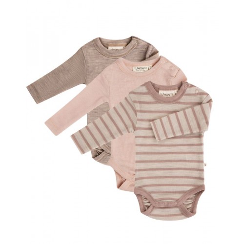 Body Med Lang ærme Og Rund Hals 100 økologisk Merino Uld Til Baby -pak 56 Nature Soft Rose Melange