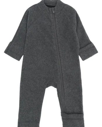 Bomuld Fleece Baby Dragt Anthracite Melange 98