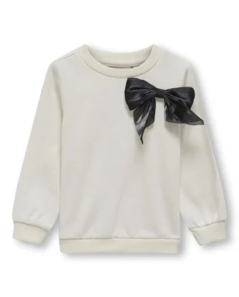 Bow Langærmet  -neck Sweat Cloud Dancer 110