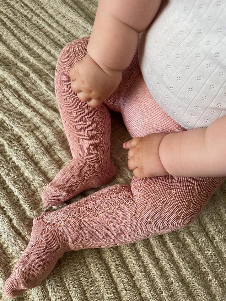 Condor Strømpebukser Med Prikket Hulmønster Pale Rose - Mdr