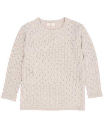 Copenhagen Colors Merino Classic Pointelle Blouse Pale Cream Melange 86 Cm