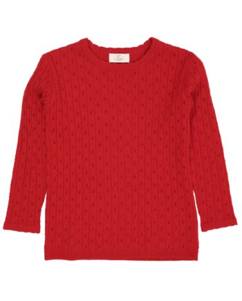 Copenhagen Colors Merino Classic Pointelle Blouse Red 86 Cm