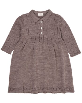 Copenhagen Colors Merino Pointelle Dress    Collar Natutal Melange 92 Cm