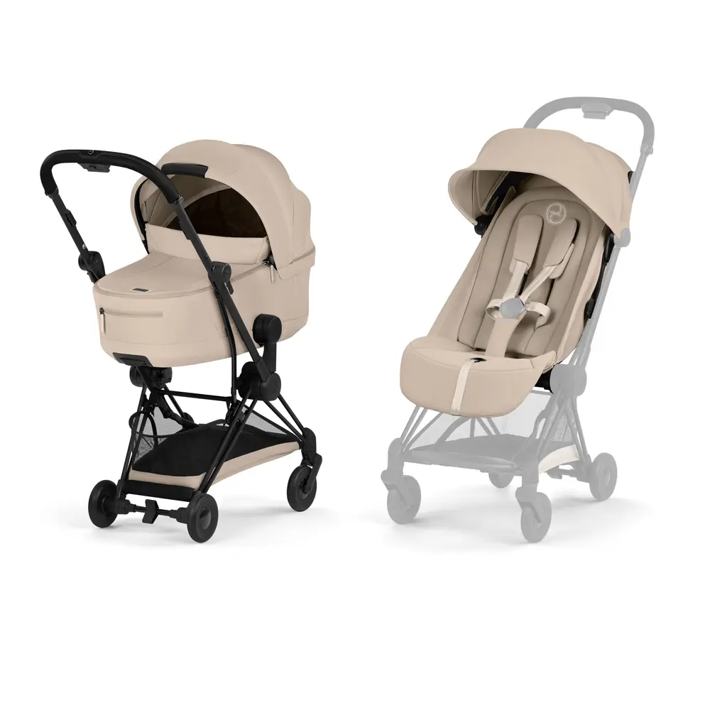 Cybex Coya Kombivogn Black Inkl Liggedel Cozy Beige