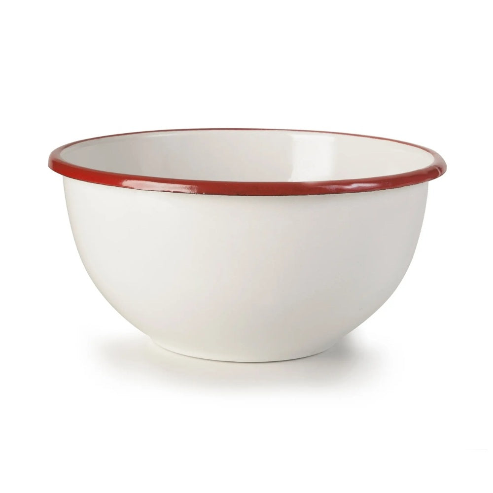 Emalje Skål Rød Kant 14 Cm