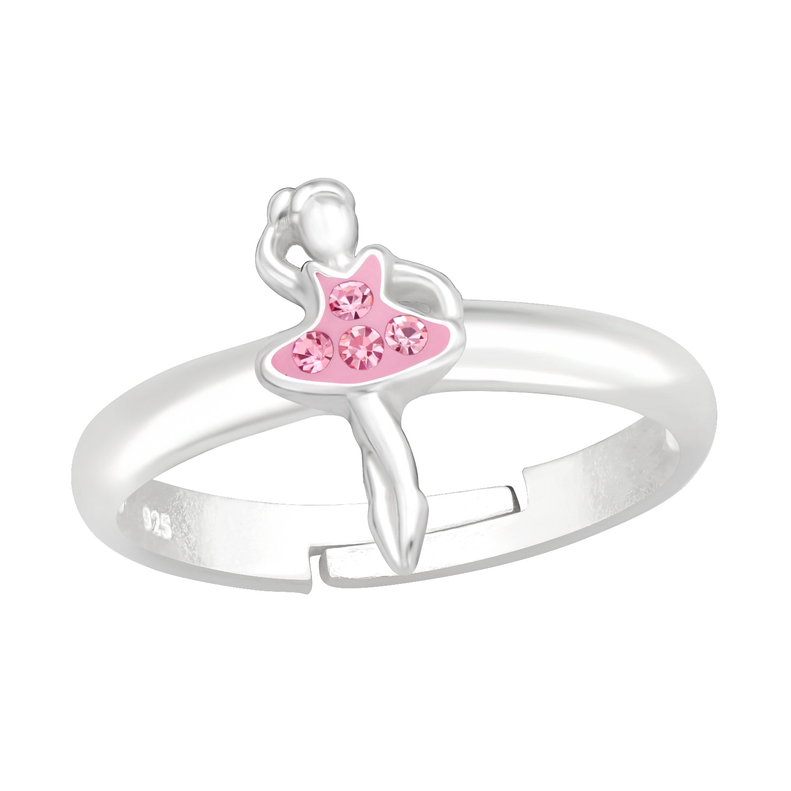 Finger Ring   Sølv Med Ballerina