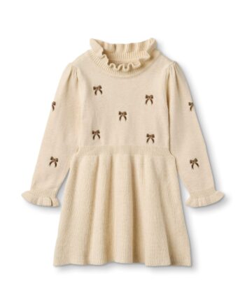 Fliink Benna Bow Dress- Sandshell 86 Cm