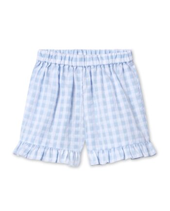 Fliink Pari Ruffle Shorts Dream Blue Check 80 Cm