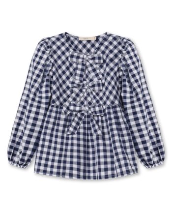 Fliink Zorro Ls Blouse  Insignia Sandshell Check 86 Cm