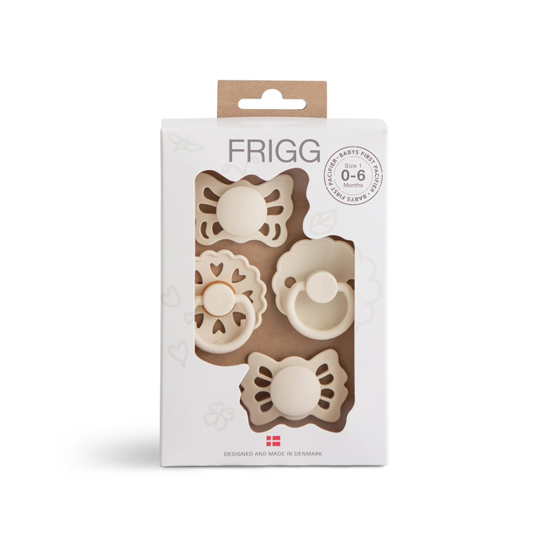 Frigg Babys Første Sutter  -pak Floral Heart Cream