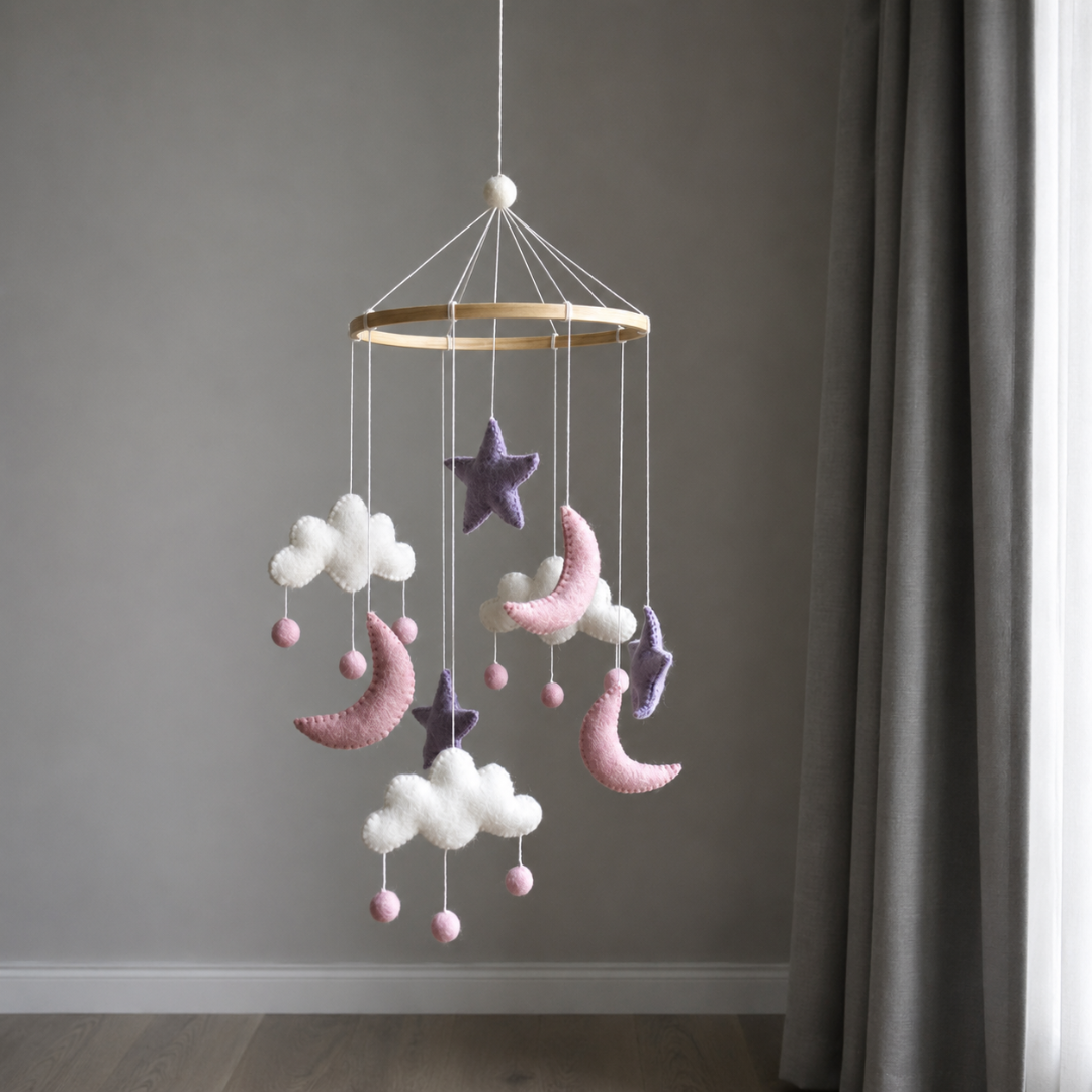 Gamcha Uro  Sky Måne Stjerne Pink Lilla