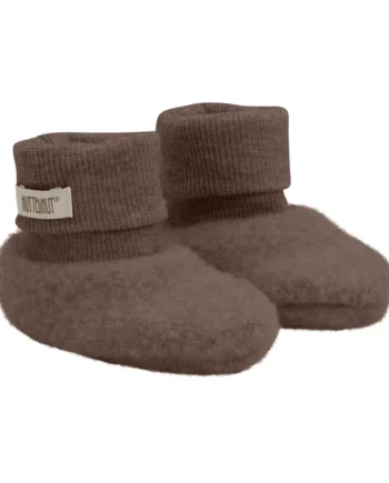 Huttelihut Uld Fleece Footies Brown Melange 62 68