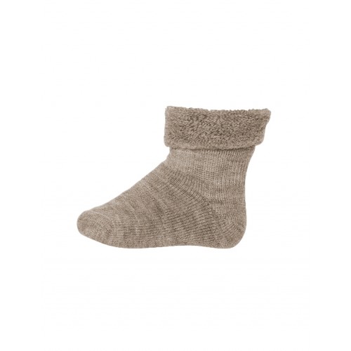 Klassisk Babystrømpe Merinould Light Brown Melange 15 16