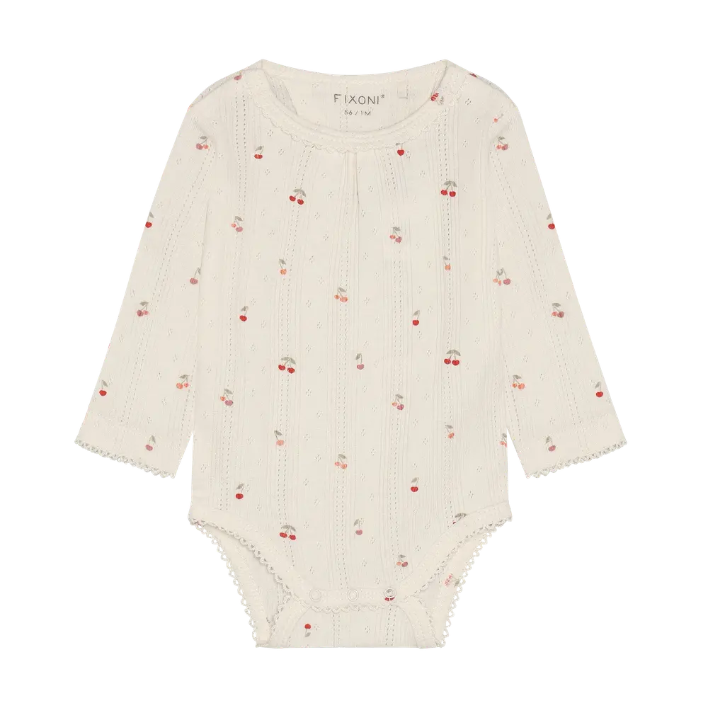 Langærmet Body Pointelle Eggnog 50