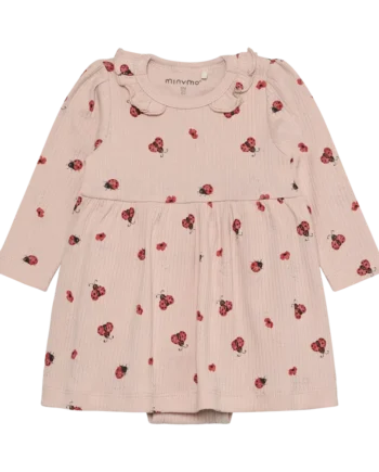 Langærmet Rib Bodykjole    Print Peach Whip 56