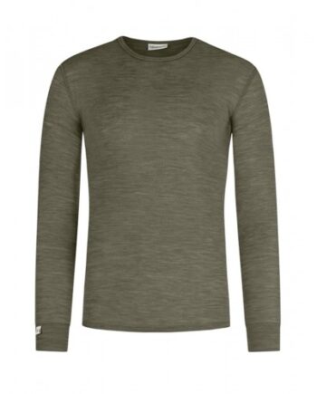 Langærmet  -shirt Til Herre   100  Merino Uld Moss Melange