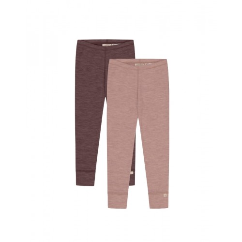 Leggings 100 Merino Uld Oeko-texâ -pak 98 104 Plum Soft Rose Melange
