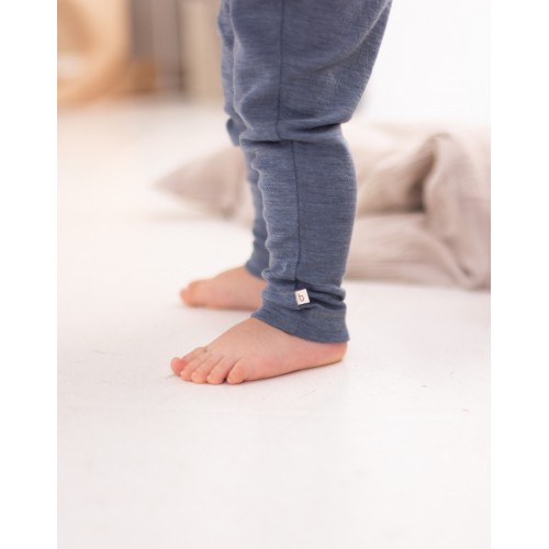 Leggings 100 Merino Uld Til Baby Og Børn Blue Melange 56