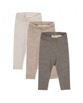 Leggings   100  Merino Uld Til Baby Og Børn   -pak Beige Melange 62