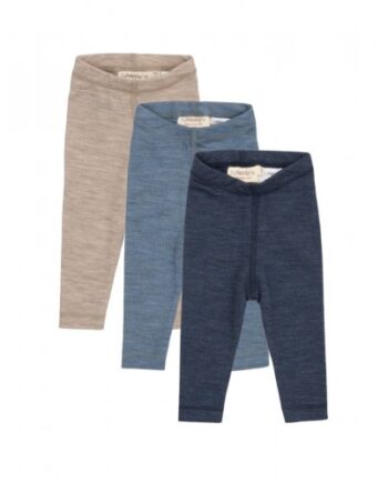 Leggings   100  Merino Uld Til Baby Og Børn   -pak Blue Melange 56