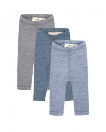 Leggings   100  Merino Uld Til Baby Og Børn   -pak 56 Light Blue Melange
