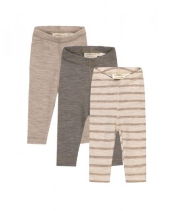 Leggings   100  Merino Uld Til Baby Og Børn   -pak 56 Nature Beige Melange