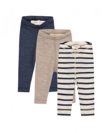Leggings   100  Merino Uld Til Baby Og Børn   -pak 56 Nature Navy Melange