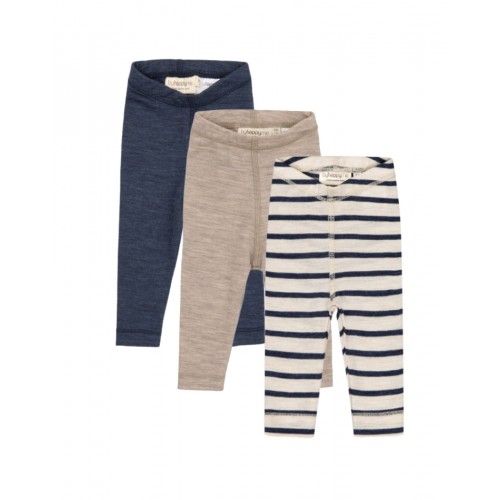 Leggings 100 Merino Uld Til Baby Og Børn -pak 56 Nature Navy Melange