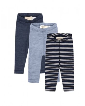 Leggings   100  Merino Uld Til Baby Og Børn   -pak 56 Navy Nature Melange