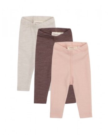 Leggings   100  Merino Uld Til Baby Og Børn   -pak Rose Melange 56