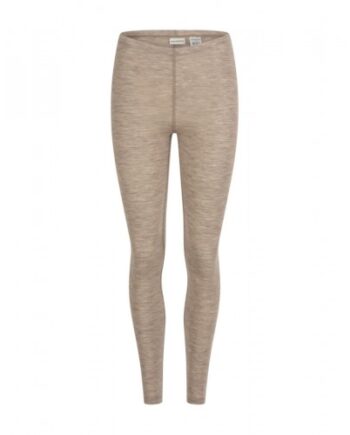 Leggings Til Dame   100  Merino Uld Beige Melange