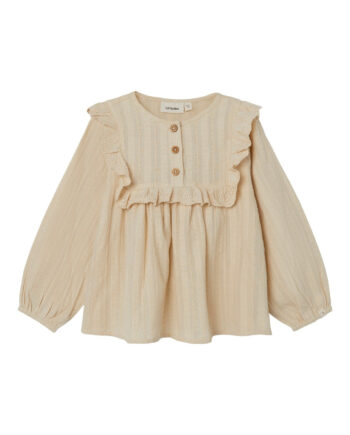 Lil Atelier Foya Loose Shirt Wood Ash 92 Cm