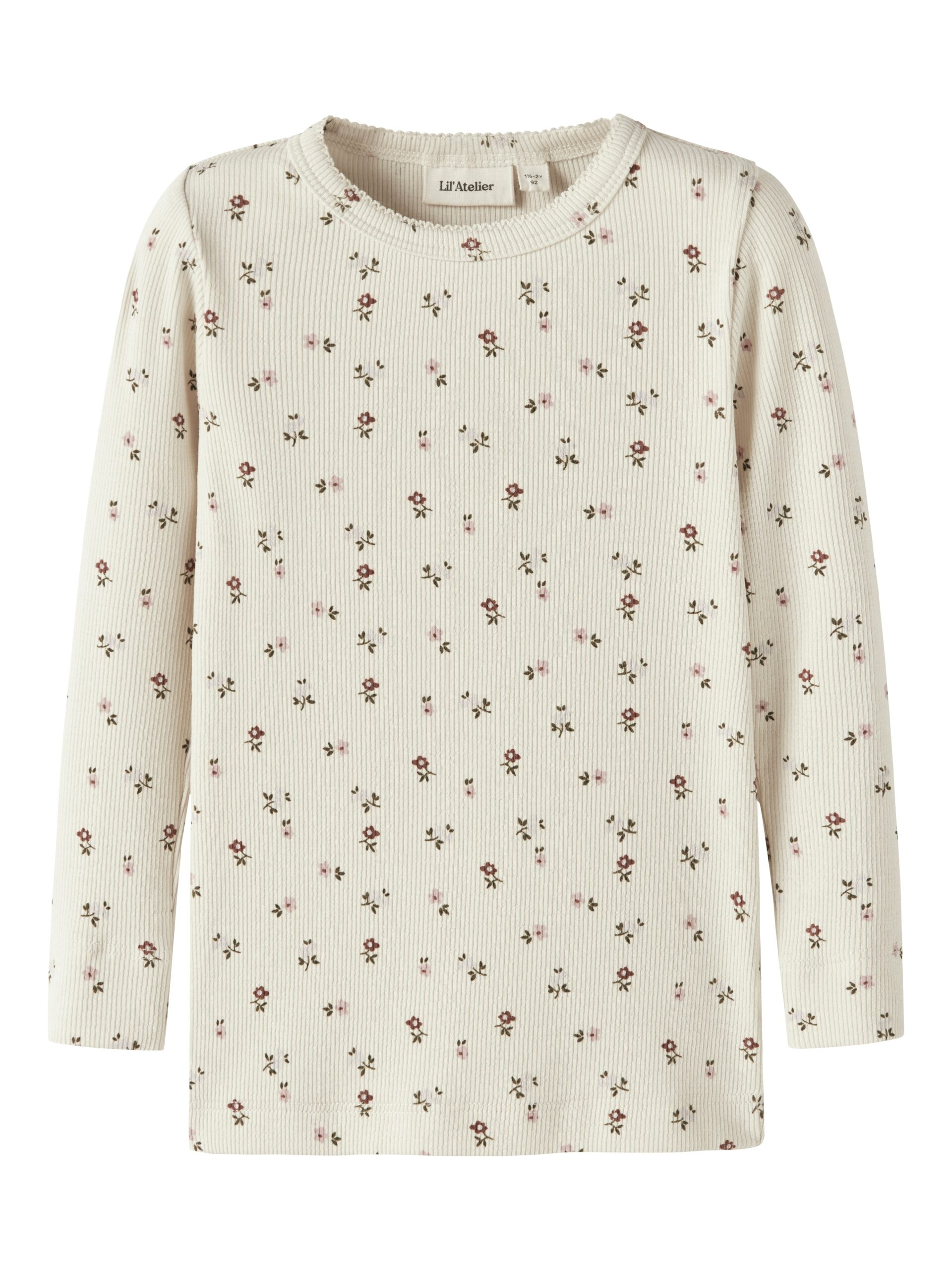 Lil Atelier Gago Ls Slim Top Noos Turtledove Floral 92 Cm