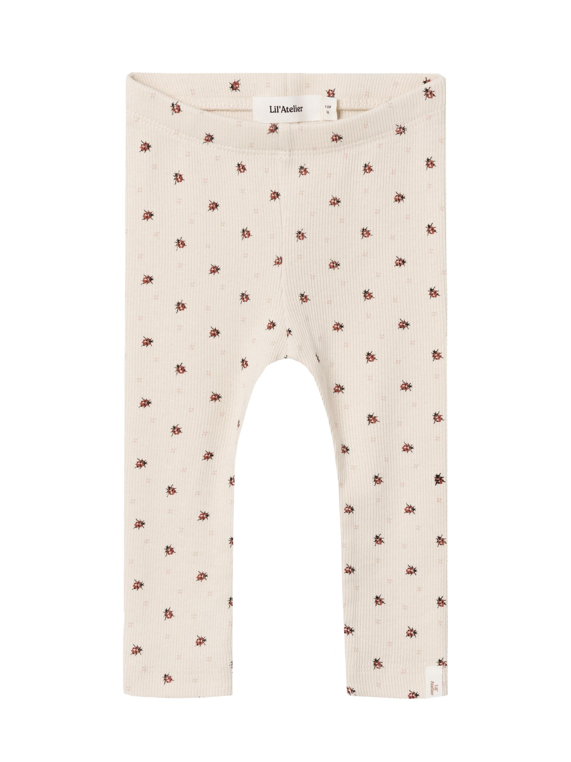 Lil Atelier Gago Slim Leggings Med Mariehøne Baked Clay 56 Cm