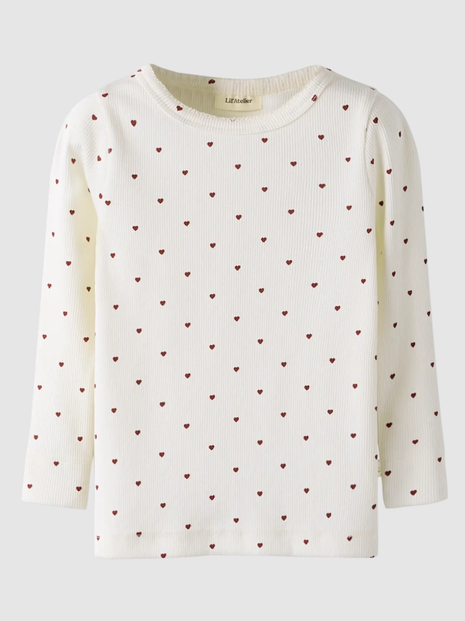 Lil Atelier Gago Slim Shirt Noos Coconut Milk Heart 92 Cm