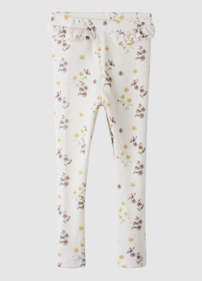 Lil Atelier Gavo Efi Slim Leggings Noos Coconut Milk Flower Mix 92 Cm