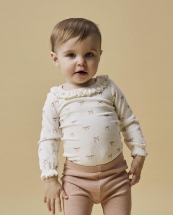 Lil Atelier Gavo Ema Body Med Sløjfer Coconut Milk 56 Cm