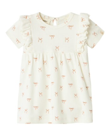 Lil Atelier Gavo Ene Body Kjole Med Sløjfer Coconut Milk 56 Cm