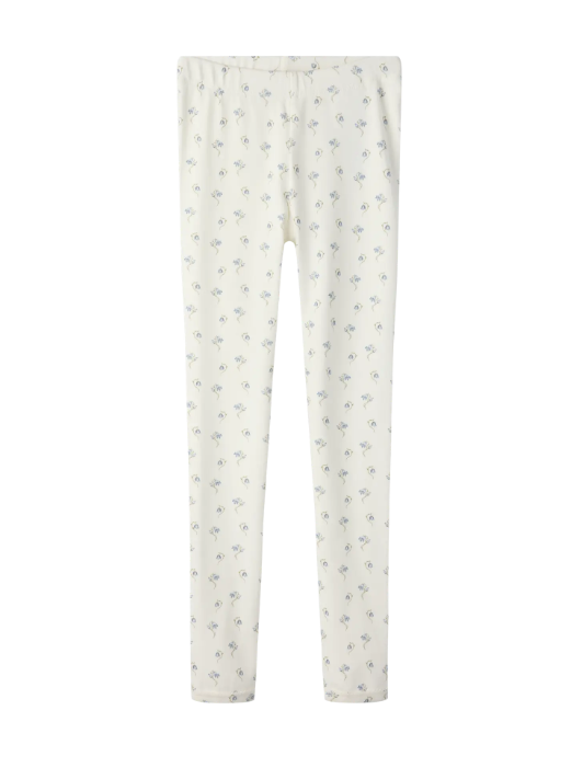 Lil Atelier Gayo Sag Slim Leggings Coconut Milk Bell Flower 92 Cm