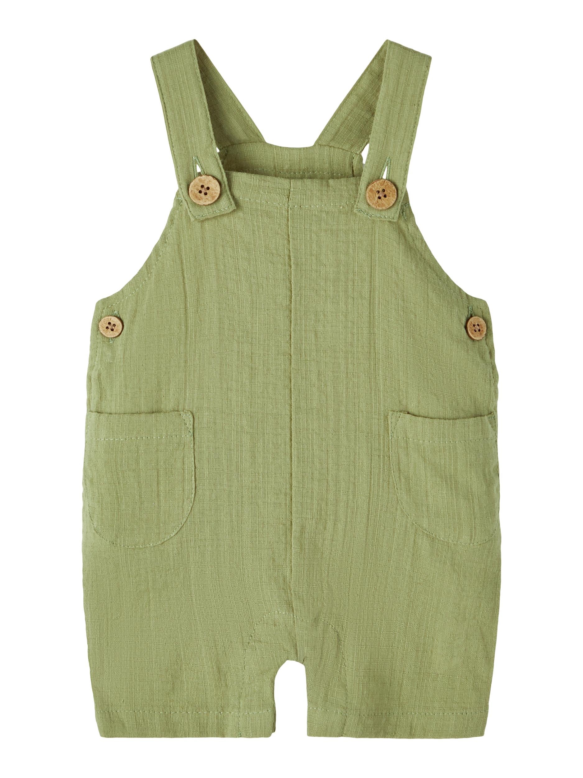 Lil Atelier Hessa Loose Overall Shorts Sage 56 Cm
