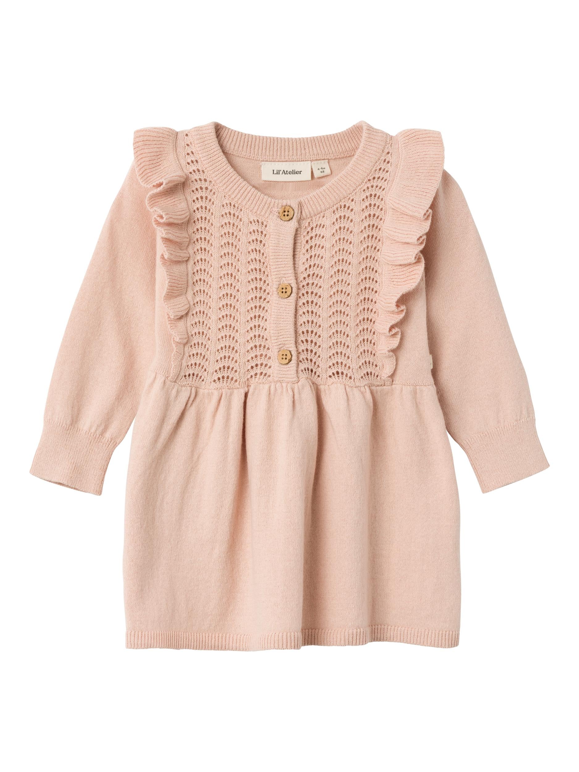 Lil Atelier Lara Knit Dress Rose Dust 56 Cm