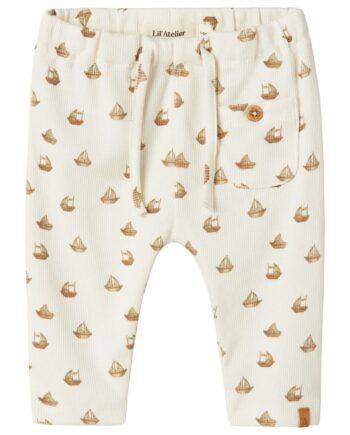Lil Atelier Lavo Eko Loose Pants Coconut Milk Boat 56 Cm
