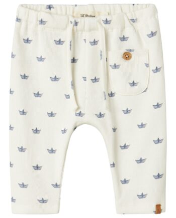 Lil Atelier Lavo Eko Loose Pants Coconut Milk Paper Boat 56 Cm