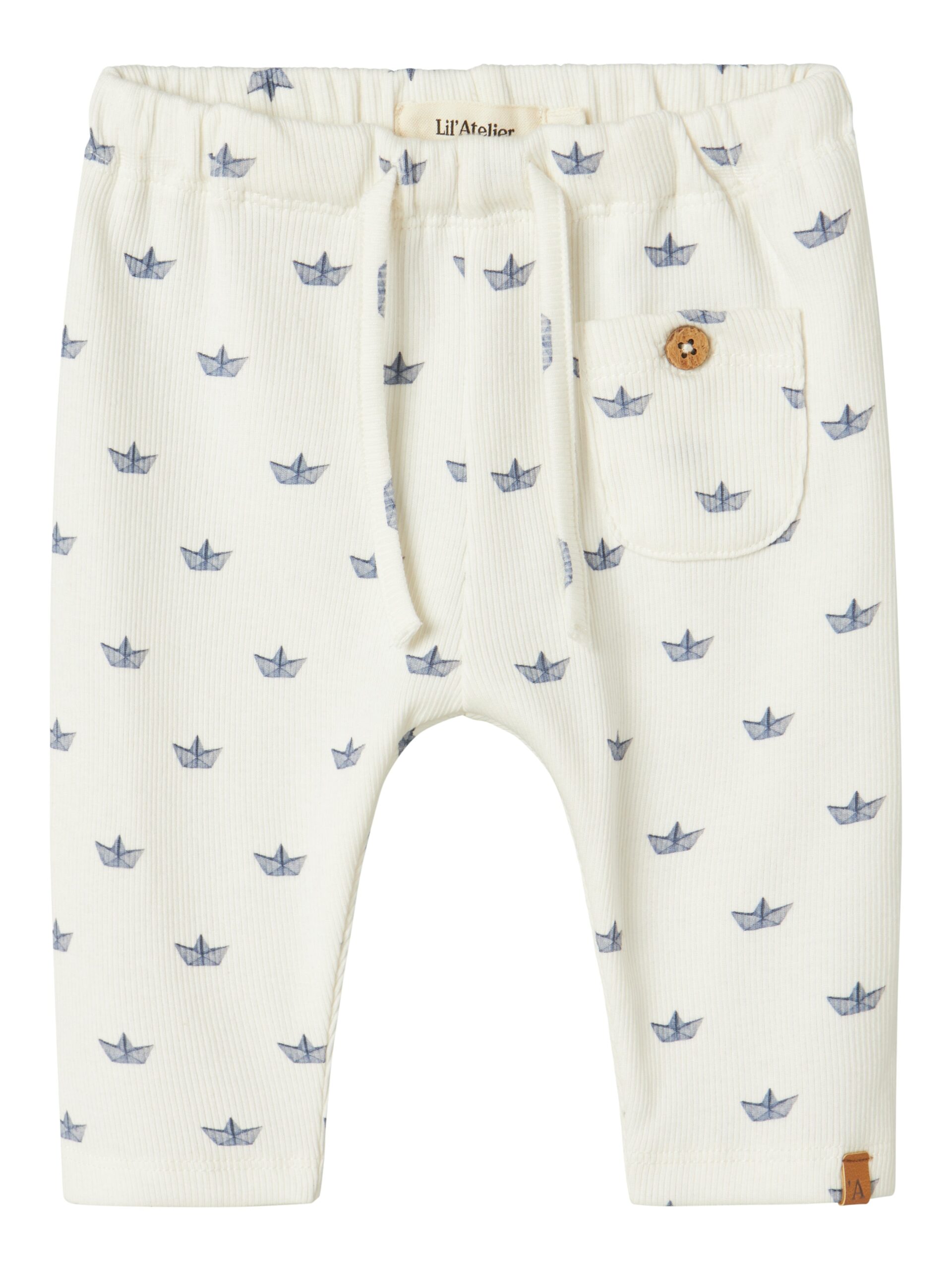 Lil Atelier Lavo Eko Loose Pants Coconut Milk Paper Boat 56 Cm