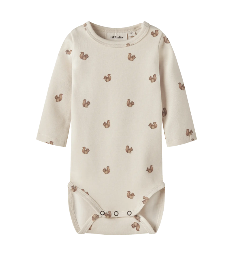 Lil Atelier Layo Kim Ls Slim Body Noos -turtledove Squirrel 56 Cm